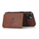 iPhone 14 Calf Texture Magnetic Card Bag Case - Coffee