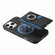 iPhone 14 Carbon Fiber Ring Side Insert Card Bag MagSafe Phone Case - Black