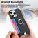 iPhone 14 Carbon Fiber Ring Side Insert Card Bag MagSafe Phone Case - Black