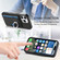 iPhone 14 Carbon Fiber Ring Side Insert Card Bag MagSafe Phone Case - Black