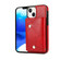 iPhone 14 Card Slots PU + TPU Leather Phone Case - Red