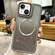 iPhone 14 CD-grain Gradient Glitter Magsafe Acrylic Hybrid TPU Phone Case - Grey