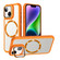 iPhone 14 CD-grain Magsafe Acrylic Hybrid TPU Phone Case - Orange