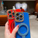 iPhone 14 Charm Eye Electroplating Metal Holder Phone Case - Blue