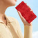 iPhone 14 Cherry Blossom Butterfly Skin Feel Embossed PU Phone Case - Red