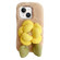 iPhone 14 Cloth Flower Plush TPU Phone Case - Beige