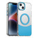 iPhone 14 Color Blocking Series MagSafe Magnetic PC Hybrid TPU Phone Case - Blue