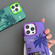 iPhone 14 Creative Oil Painting Colorful Sunset Scenery TPU + PC Shockproof Phone Case - Green Bamboo