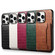 iPhone 14 Crocodile Texture Card Bag Design Full Coverage Phone Case - Black