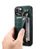 iPhone 14 Crocodile Wristband Wallet Leather Back Cover Phone Case - Dark Green