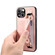 iPhone 14 Crocodile Wristband Wallet Leather Back Cover Phone Case - Pink