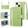 iPhone 14 Crossbody Litchi Texture Square Buckle Leather Phone Case - Green