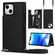 iPhone 14 Cross-body Square Dual-Buckle Card Flip Wallet Phone Case - Black