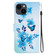 iPhone 14 Crystal Texture Colored Drawing Leather Phone Case - Blue Butterflies
