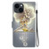 iPhone 14 Crystal Texture Colored Drawing Leather Phone Case - Sika Deer