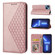 iPhone 14 Cubic Grid Calf Texture Magnetic Closure Leather Phone Case - Rose Gold