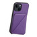 iPhone 14 D04 Calf Texture Dual Card Slot Holder Phone Case - Purple