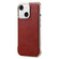 iPhone 14 Denior MagSafe Genuine Leather Calf Texture Phone Case - Red