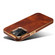 iPhone 14 Denior Oil Wax Cowhide Plating Phone Case - Brown