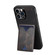 iPhone 14 Denior Retro Back Cover Card Slot Phone Case - Black