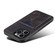 iPhone 14 Denior Retro Back Cover Card Slot Phone Case - Black