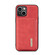 iPhone 14 DG.MING M1 Series 3-Fold Multi Card Wallet Leather Case - Red