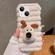 iPhone 14 Doll Plush PU Hybrid PC Phone Case - Beige White