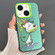 iPhone 14 Dual-sided IMD Animal Graffiti TPU + PC Phone Case - Melting White Green Dog