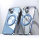iPhone 14 Electroplated 360 Degree Bracket MagSafe Magnetic Phone Case - Transparent Blue