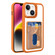 iPhone 14 Electroplated Card Bag Acrylic Hybrid TPU Phone Case - Orange