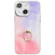 iPhone 14 Electroplated Marble Texture Ring Holder Phone Case - Purple Pink S14