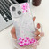iPhone 14 Electroplating Flowers Plants Texture Wristband TPU Phone Case - Sakura FL12