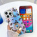 iPhone 14 Electroplating Laser Butterfly Ring Holder Phone Case - Pink Butterflies AB2