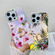 iPhone 14 Electroplating Laser Flower Ring Holder TPU Phone Case - Flower AH1