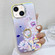 iPhone 14 Electroplating Laser Flower Ring Holder TPU Phone Case - Zinnia AH9