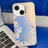 iPhone 14 Electroplating Laser Flower Texture TPU Phone Case - Plum Blossom AH18