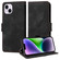iPhone 14 Embossed Rhombus Starry Leather Phone Case - Black