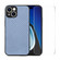 iPhone 14 ENKAY Fiber Leather Skin PC Phone Case with High Aluminum-silicon Glass Film - Blue