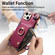 iPhone 14 Fashion Ring Card Bag Phone Case with Hang Loop - Purple