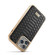 iPhone 14 Fierre Shann Python Texture Electroplating PU Phone Case - Black