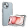 iPhone 14 Frosted PC+TPU Phone Case with Back Clip - Transparent Blue