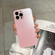iPhone 14 Frosted Tempered Glass Phone Case - Pink