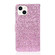 iPhone 14 Glitter Powder Horizontal Flip Leather Phone Case - Pink