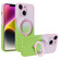 iPhone 14 Gradient TPU MagSafe Holder Phone Case - Pink Green