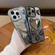 iPhone 14 Heart-shaped Mirror Diamond Glitter Phone Case - Black