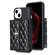 iPhone 14 Horizontal Metal Buckle Wallet Rhombic Leather Phone Case - Black