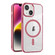 iPhone 14 Ice Color Magnetic Series TPU Hybrid Acrylic Magsafe Phone Case - Pink