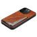 iPhone 14 Imitation Crocodile Leather Back Phone Case with Holder - Brown