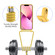 iPhone 14 Integrated Card Bag Solid Color Liquid Silicone Phone Case with Lanyard - Yellow
