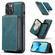 iPhone 14 JEEHOOD Magnetic Zipper Wallet Leather Phone Case - Blue